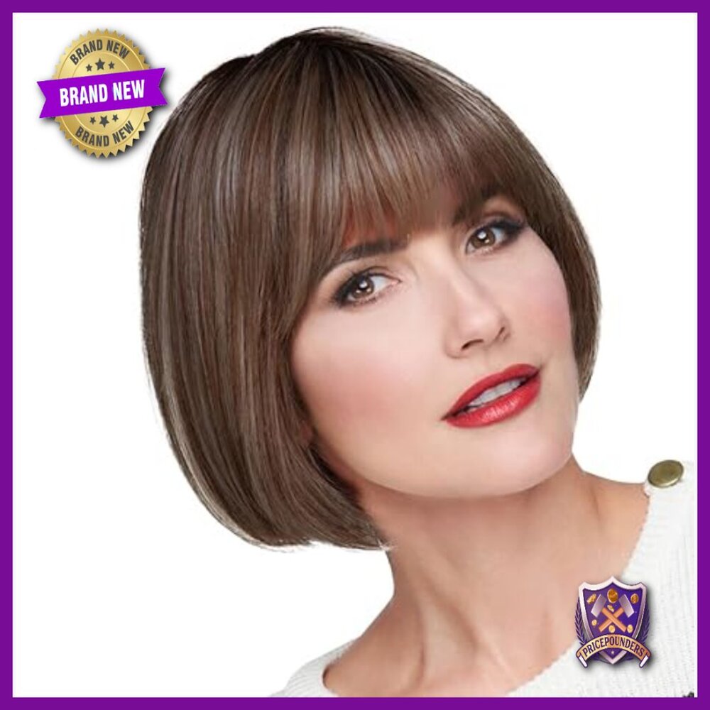 Chin-Length Modern Page Wig, Hand-Tied Synthetic, Monofilament Top